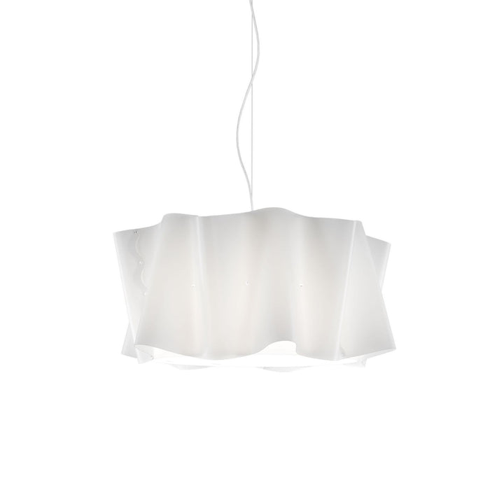 Sospensione Bianco in Metallo Cromato Cm. 50 x 27h