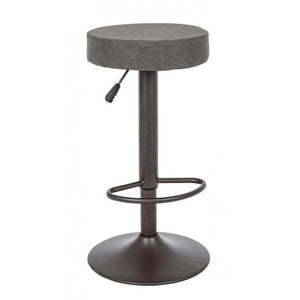 Sgabello vintage Bar Piper grigio scuro in ecopelle