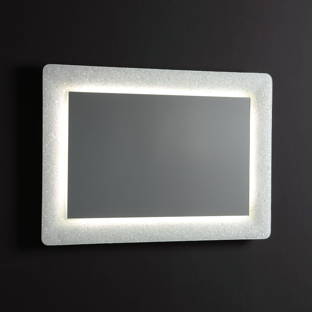Specchio con cornice bianca 90x62 cm
