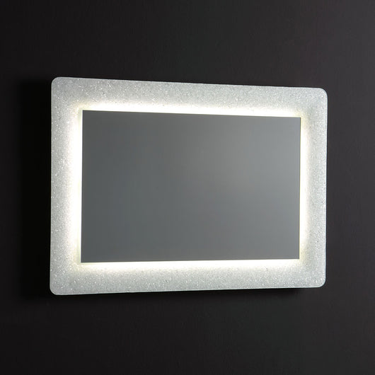 Specchio con cornice bianca 90x62 cm