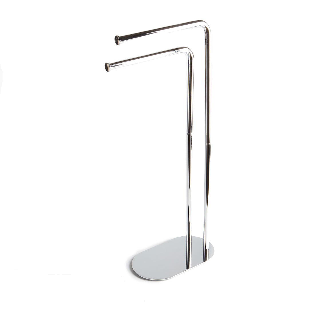 Porta 2 asciugamani cromato ovali