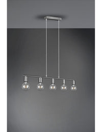 Sospensione 5xE27 Vannes Nichel L82 cm Trio Lighting