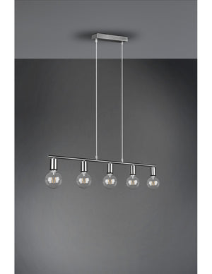 Sospensione 5xE27 Vannes Nichel L82 cm Trio Lighting