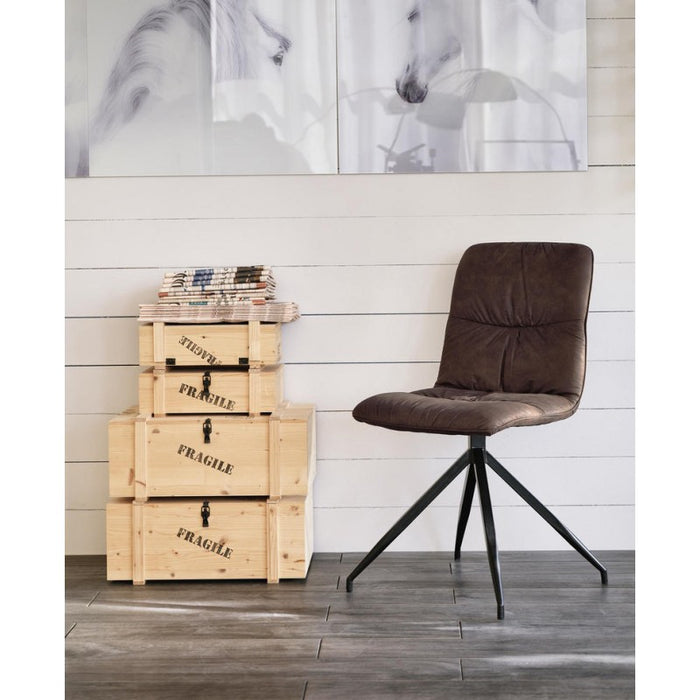 4x Sedia in tessuto microfibra effetto velluto marrone  438xh. 86.5 cm