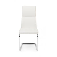 Sedia design in ecopelle Bianco THELMA 44x58x h104 cm