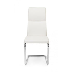 Sedia design in ecopelle Bianco THELMA 44x58x h104 cm