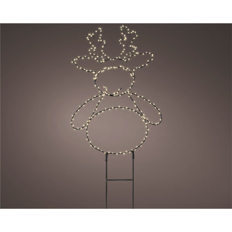 Renna Metallo Con 280 Led Esterno H47Cm Colore Nero ...