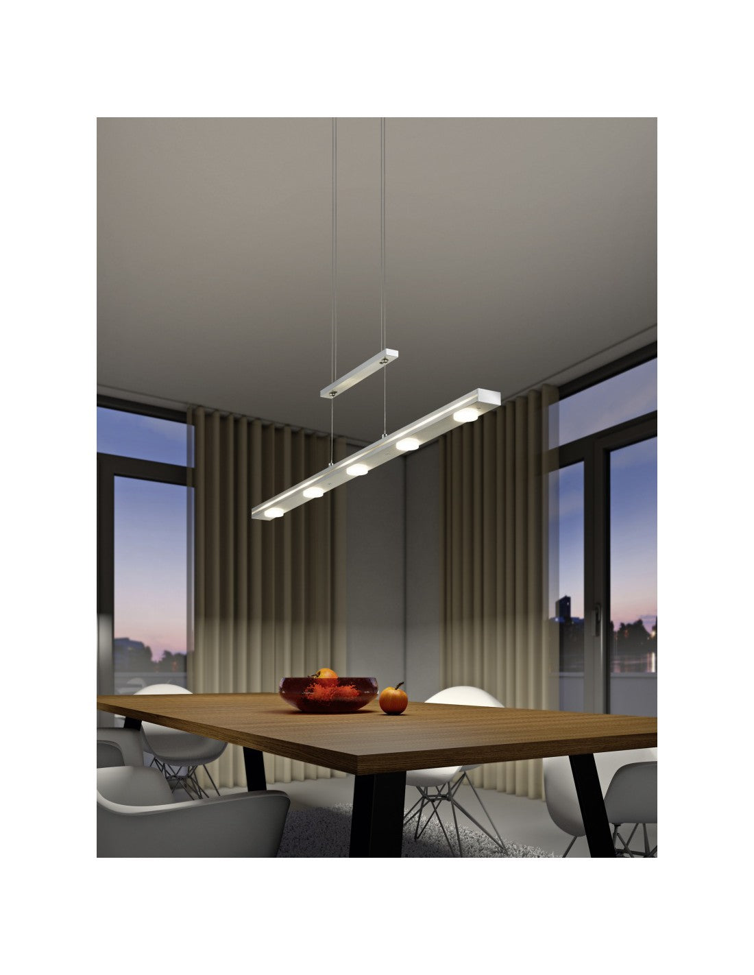 Sospensione Moderna Led Sopra e Sotto Lacal Nichel Trio Lighting