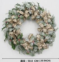 Coroncina con pungitopo oro cm36h50