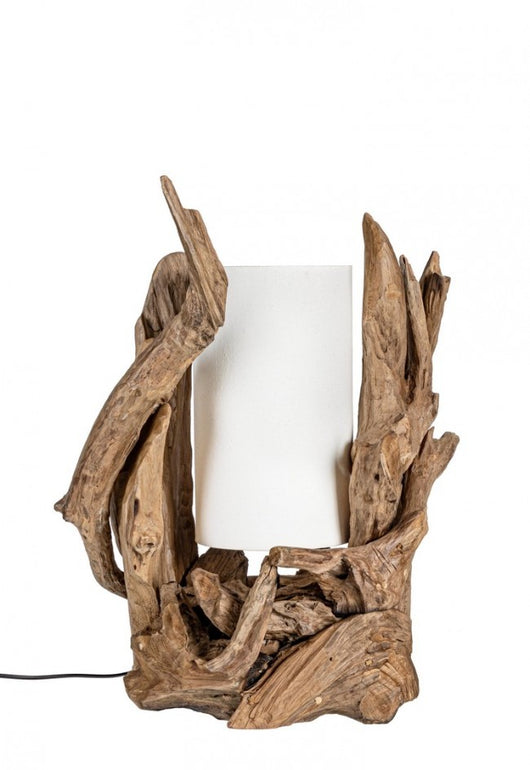 Lampada tavolo bianca 45x35x70h in legno