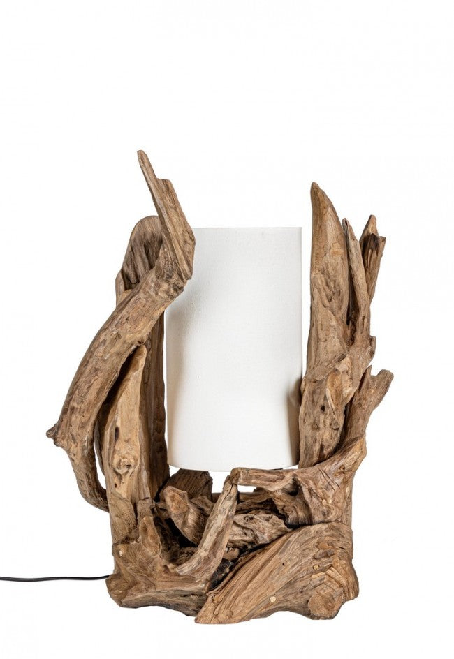 Lampada tavolo bianca 45x35x70h in legno