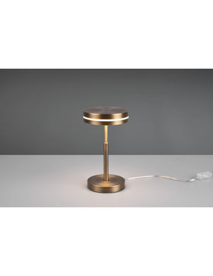 Lume Moderno Comodino Disco Led Ottone Invecchiato Franklin Trio Lighting