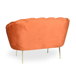Divano due posti Orel in velluto Babyface 09 ruggine piedini oro H76xL130xP70