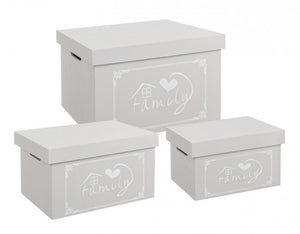 Scatola lovers rett grigio 30x19x16h, 36x25x20h, 42x31x24h