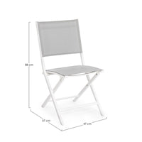 Sedia per esterno in alluminio Bianco Grigio ELIN 47x57x h88 cm