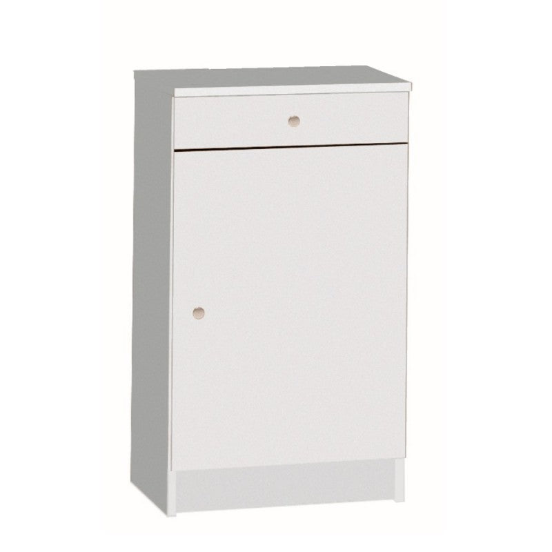 Armadio multiuso basso un anta un cassetto Bianco 46x34x h80 cm