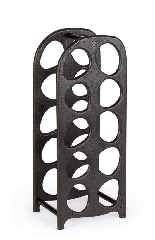 P.Bottiglie 27x20x67 cm in legno nero