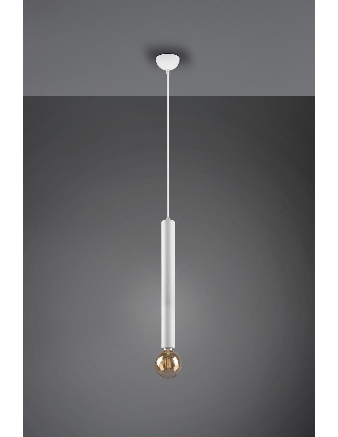 Sospensione Singola Tubolare Bianco Clermont Trio Lighting