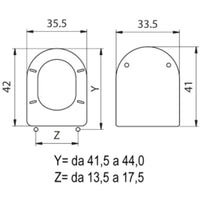 Copri water Adatto a Esedra con cerniere in metallo regolabili
