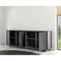 (2c) Madia Rock 4 ante effetto marmo nero L180x43xh. 79 cm(ROCK4AMNE)