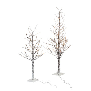 Albero Tronco E Rami Innevati Con Luci Led H. 120 Cm - 114 Luci Led