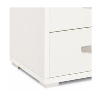 Comodino con 2 cassetti bianco frassinato in legno nobilitato 36x52xH 43