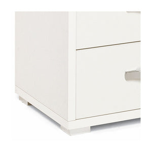 Comodino con 2 cassetti bianco frassinato in legno nobilitato 36x52xH 43