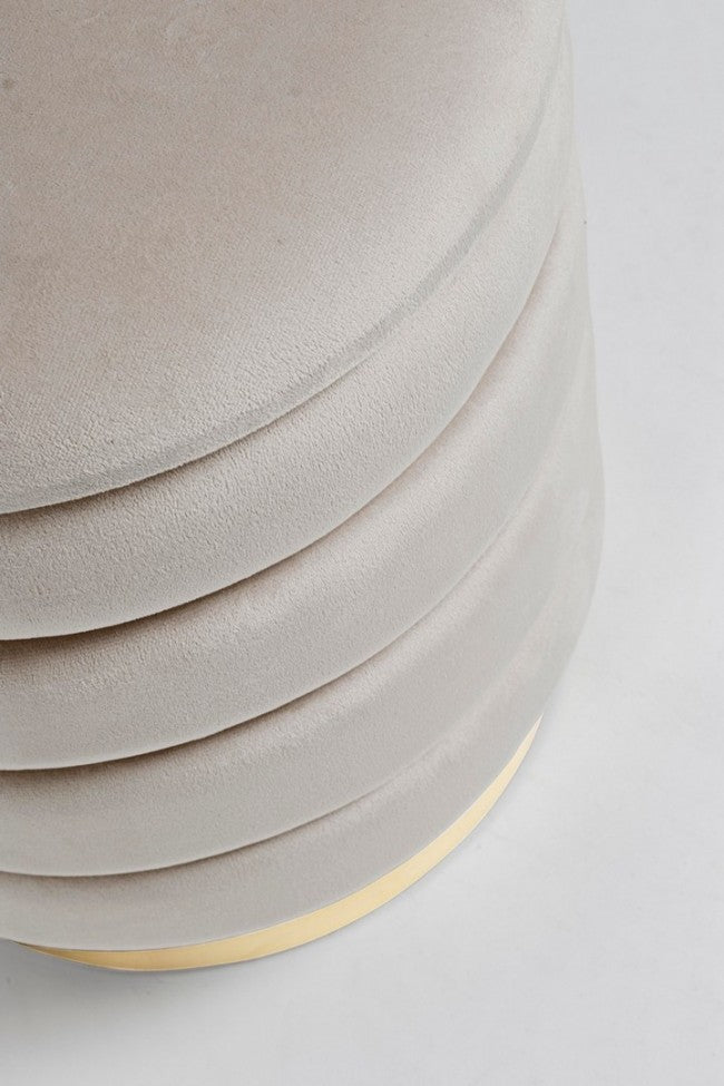 Pouf contenitore darina beige D.36x38h, D.40x44h