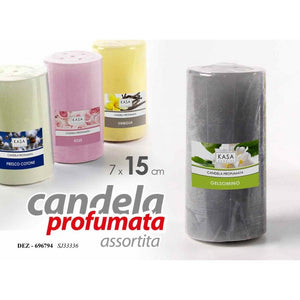 12x Candele profumate assortite cm 7 x 15 altezza