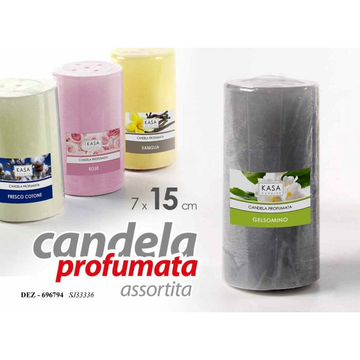 12x Candele profumate assortite cm 7 x 15 altezza