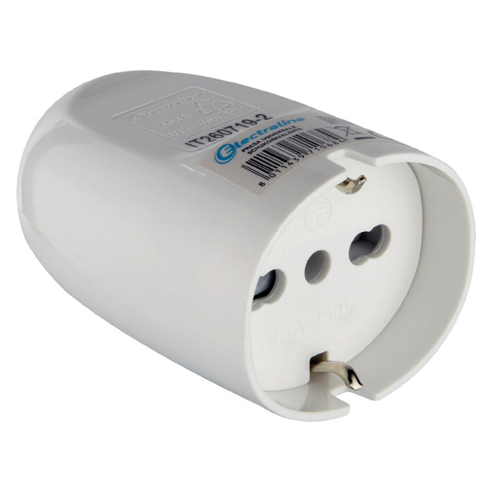 Presa universale schuko 10/16 A bianca
