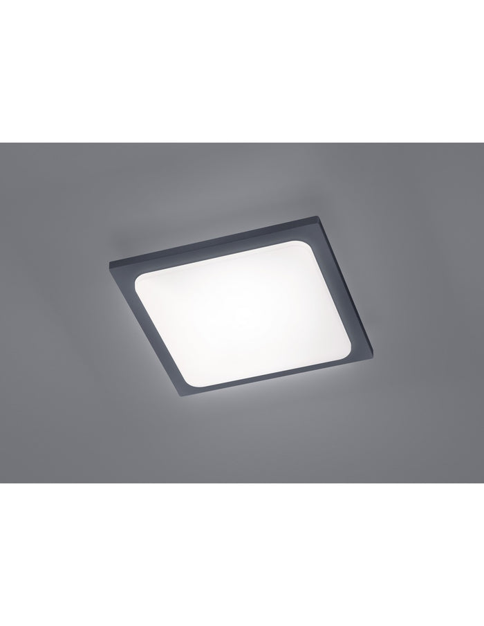 Plafoniera Quadrata Da Esterno Trave Led IP54 Antracite 25x25 cm Trio Lighting