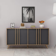 Madia 4 ante antracite noce  160x40xh.79 cm