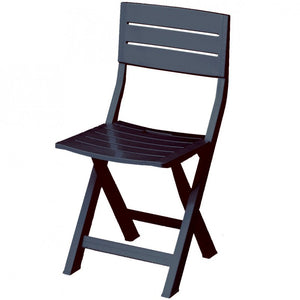 Poltrona resina antiurto pieghevole antracite cm 40x44x80h