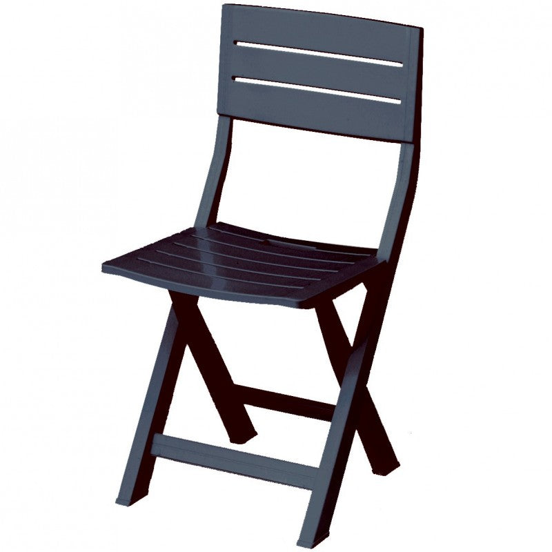 Poltrona resina antiurto pieghevole antracite cm 40x44x80h