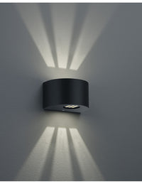 Applique Doppia Luce Led Rosario Nero H15 cm IP44 Trio Lighting
