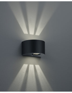 Applique Doppia Luce Led Rosario Nero H15 cm IP44 Trio Lighting