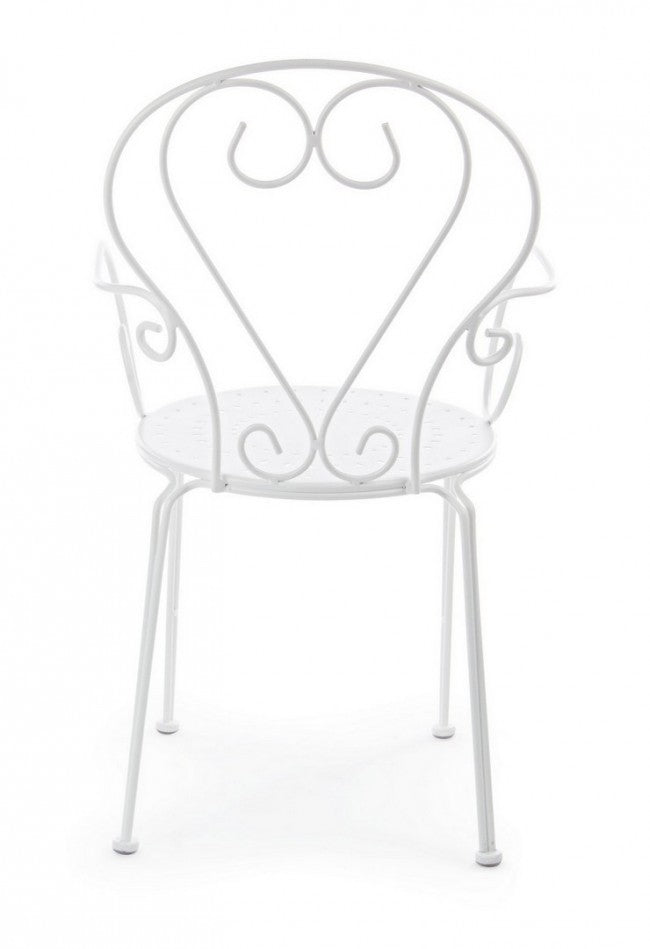 4x Sedia bianca in metallo 49x49x89h