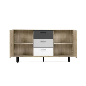 Madia 2 ante 3 cassetti colorati rovere grigio 160x35xh.86 cm EFFEZ