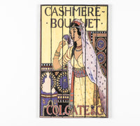 Stampa su legno con tela multicolor 60x100 cm