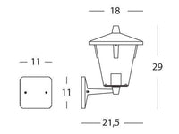 Applique In Alto E27 linea eureka nero