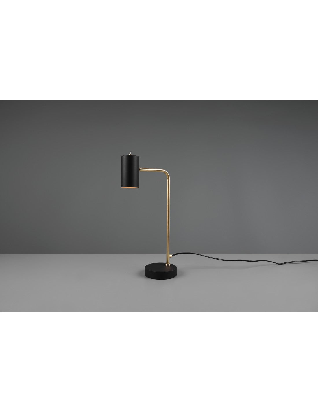 Lampada Da Tavolo Marley Ottone E Spot Nero H45 Trio Lighting