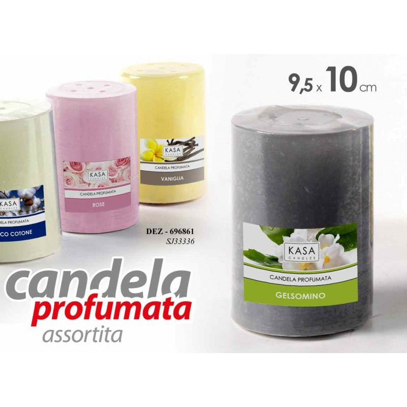 6x Candele profumate assortite diam cm 9.5 x 10 h