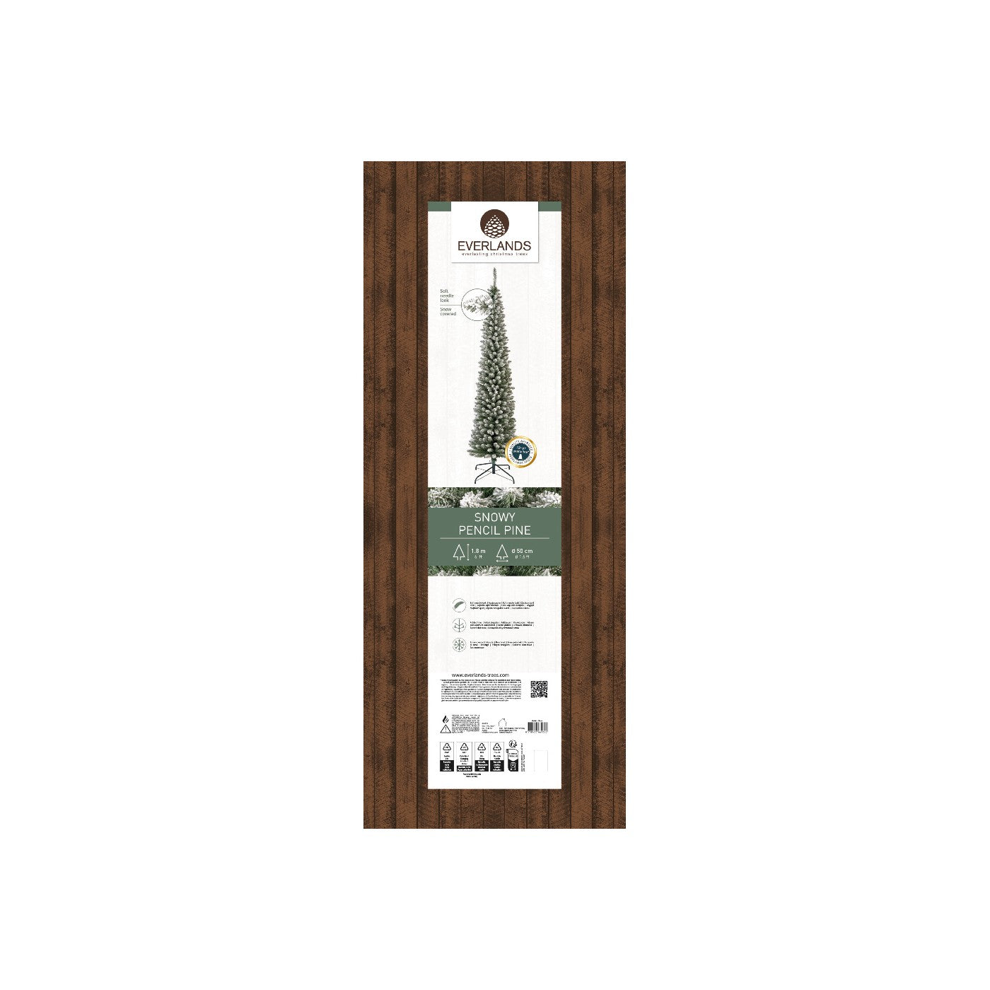 Albero Pencil Pine innevato D50 H180cm