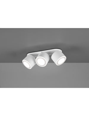 Plafone 3 Spot Doppia Emissione Led L27 cm Taurus Bianco Trio Lighting
