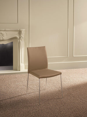 4x Sedia in similpelle marrone 41,5x485h cm