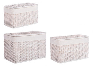 Set di oggetti homely rett bianchi 56x30x33h, 61x36x38h, 66x41x43h