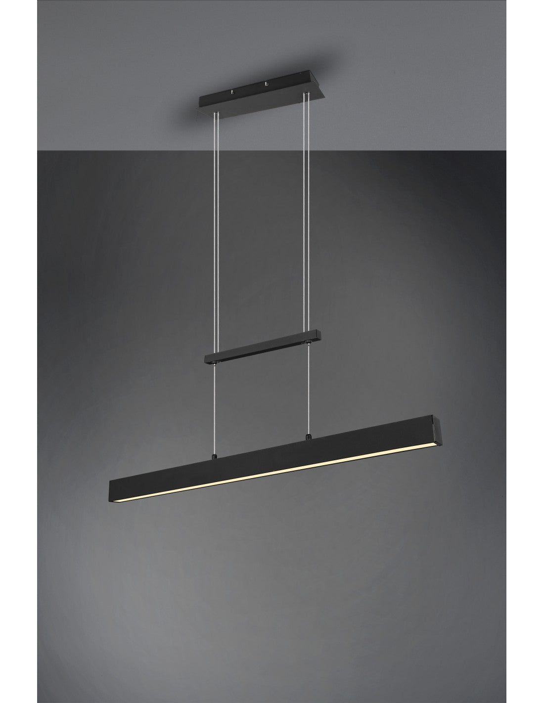 Sospensione Paros Doppia Luce Led Dimmerabile Nero L90 cm Trio Lighting