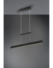 Sospensione Paros Doppia Luce Led Dimmerabile Nero L90 cm Trio Lighting