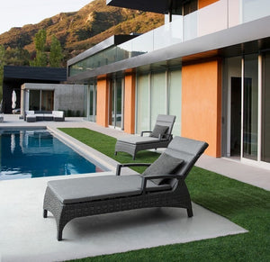 Lettino con cuscini Britton antracite  cm 205